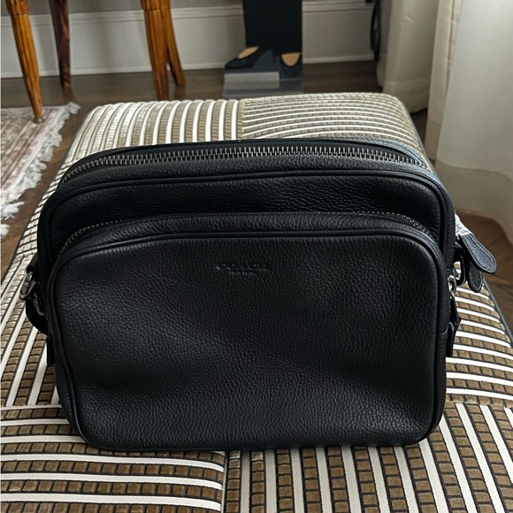 Coach Other - Coach Black Pebble Leather Crossbody Bag